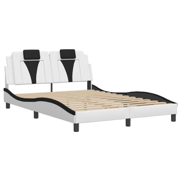 vidaXL Cadre de lit Viana avec LED sans matelas blanc et noir 120x200 cm