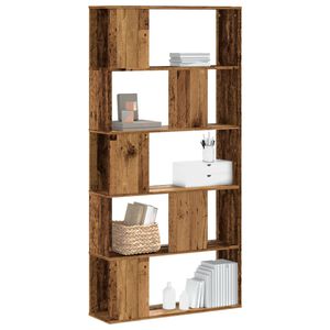 vidaXL Biblioth&egrave;que 5 niveaux vieux bois bois d'ing&eacute;nierie