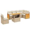 vidaXL Salon de jardin avec coussins 7 pcs beige r&eacute;sine tress&eacute;e
