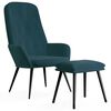 vidaXL Chaise de relaxation avec repose-pied Bleu Velours