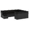vidaXL Salon de jardin 11 pcs avec coussins noir r&eacute;sine tress&eacute;e