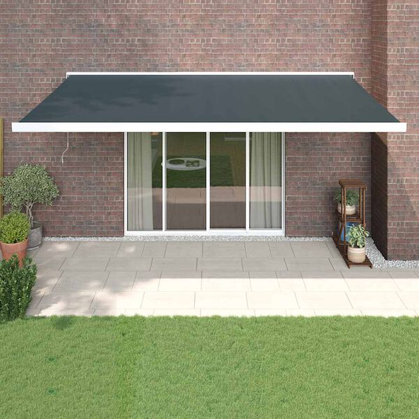 vidaXL Auvent r&eacute;tractable anthracite 5x3 m tissu et aluminium