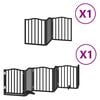 vidaXL Barri&egrave;re pour chien porte pliable 9 panneaux noir bois peuplier