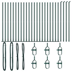 vidaXL Poteau de clôture. Autre 26 pcs Gris 3,2 x 3,2 x 68,5 cm Acier