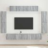 vidaXL Meuble TV 8 pcs Gris Sonoma