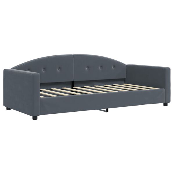 vidaXL Lit de repos gris fonc&eacute; 90x190 cm velours