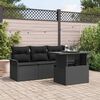 vidaXL Ensemble de canap&eacute; de jardin 5 pcs Noir Poly Rattan
