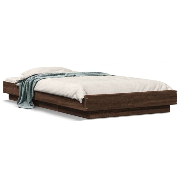 vidaXL Cadre de lit sans matelas ch&ecirc;ne marron 90x200 cm
