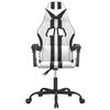 vidaXL Chaise de jeu pivotante Blanc et noir Similicuir
