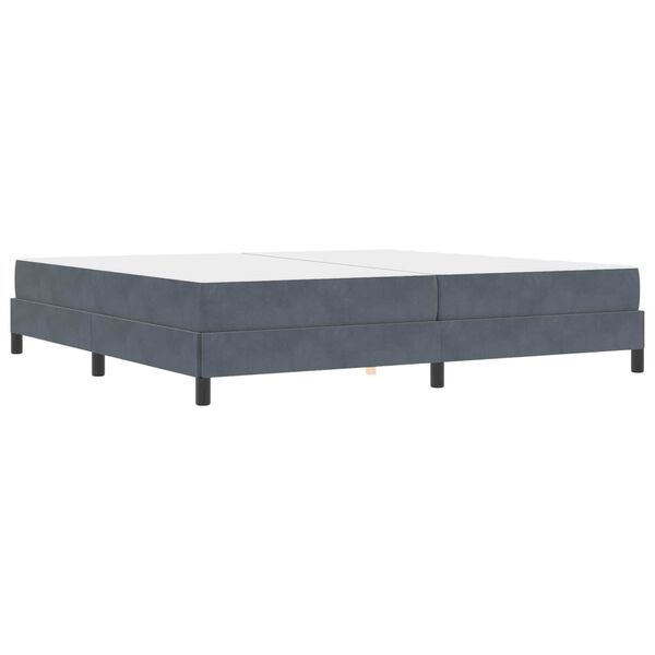 vidaXL Lit &agrave; ressorts avec matelas Gris fonc&eacute; 200 x 200 cm tissu