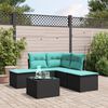 vidaXL Salon de jardin 6 pcs avec coussins noir r&eacute;sine tress&eacute;e