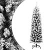 vidaXL Sapin de No&euml;l artificiel mince flocon de neige vert 120 cm PVC