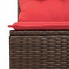 vidaXL Salon de jardin avec coussins 5pcs marron r&eacute;sine tress&eacute;e acacia