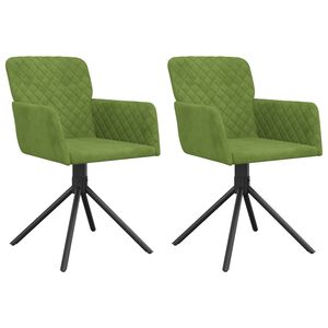 vidaXL Chaises pivotantes &agrave; manger lot de 2 Vert clair Velours