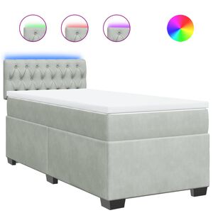 vidaXL Sommier &agrave; lattes de lit et matelas Gris clair 80x200 cm Velours
