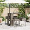 vidaXL Ensemble de bar de jardin 5 pcs avec coussins gris poly rotin