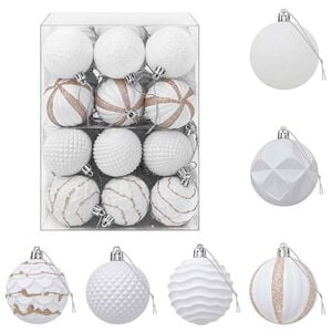 vidaXL Ensemble de boules de No&euml;l 36 pc Blanc 6 cm Polystyr&egrave;ne