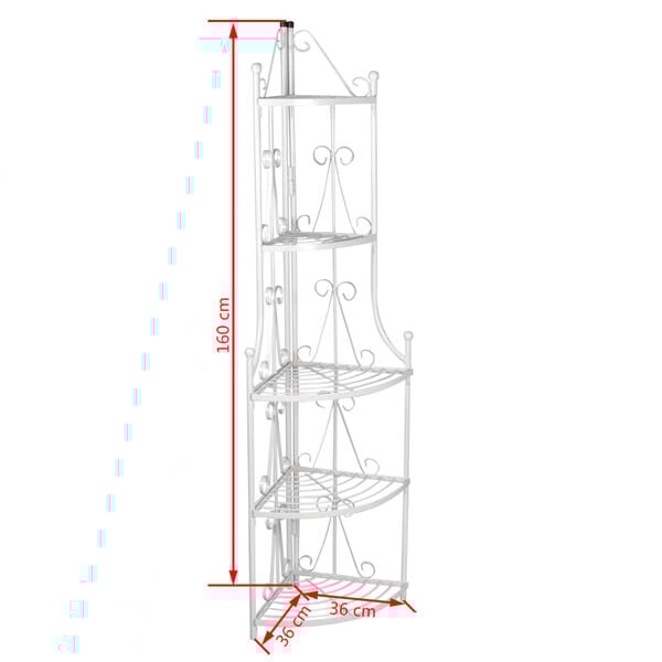 Étagère d’angle pour plantes en blanc