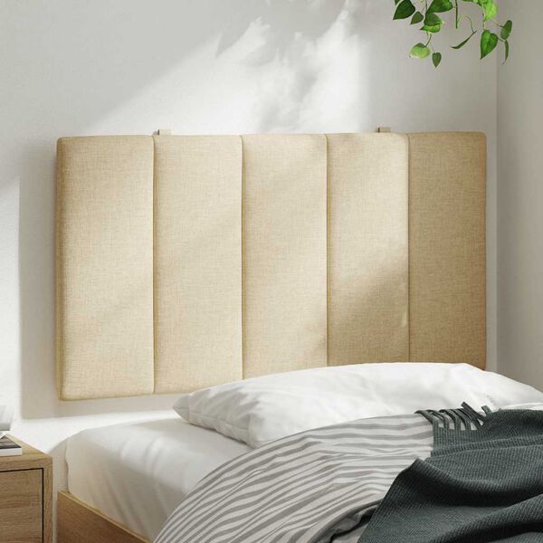 vidaXL Coussin de t&ecirc;te de lit Hanko cr&egrave;me 80 cm tissu