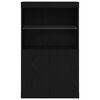 vidaXL Buffet LED Noir 60 x 37 x 100 cm Bois d'ing&eacute;nierie