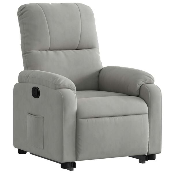 vidaXL Fauteuil inclinable gris clair tissu microfibre