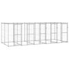 vidaXL Chenil ext&eacute;rieur Acier galvanis&eacute; avec toit 12,1 m&sup2;