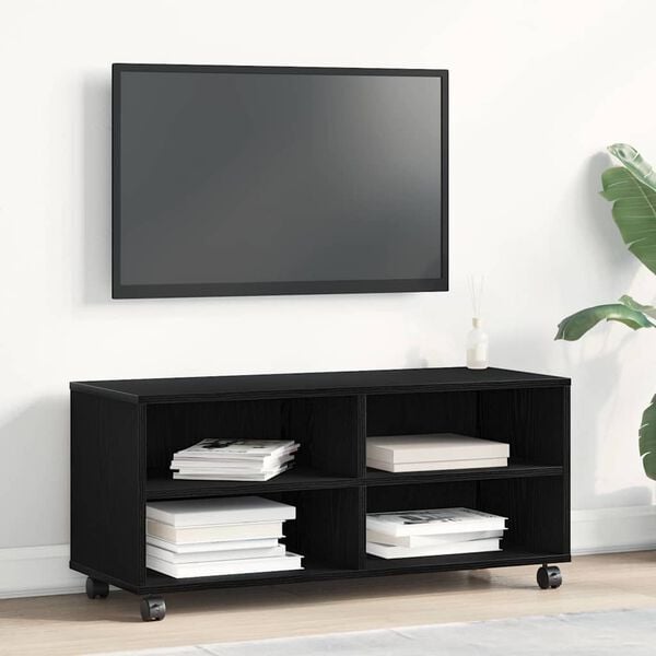 vidaXL Meuble TV Noir 90 x 35 x 40,5 cm Bois d'ingénierie