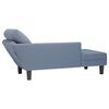 vidaXL Chaise longue avec coussin bleu tissu en velours côtelé