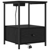 vidaXL Cabinet de chevet avec tiroir 2 pcs Ch&ecirc;ne noir 42 x 41 x 56 cm