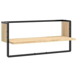 vidaXL &Eacute;tag&egrave;re murale avec barre ch&ecirc;ne sonoma 65x25x30 cm