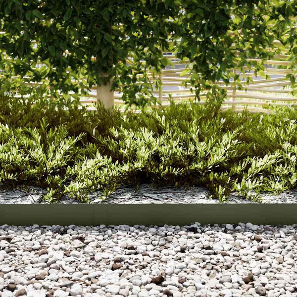 vidaXL Bordure de Pelouse 50 pcs Vert olive 100 x 0.05 x 20 cm