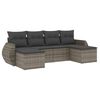 vidaXL Salon de jardin 6 pcs avec coussins gris r&eacute;sine tress&eacute;e
