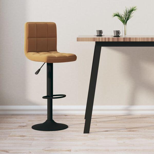 vidaXL Tabouret de bar Marron Velours