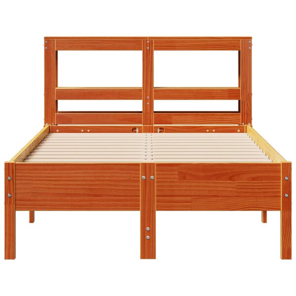 vidaXL Cadre de lit sans matelas cire marron 90x200 cm bois pin massif