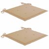 vidaXL Chaises de jardin lot de 2 et coussins beige Bois teck massif