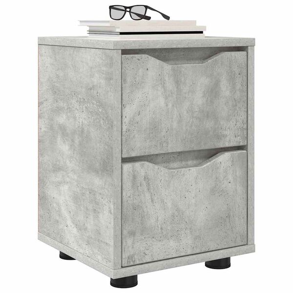 vidaXL Table de chevet Gris b&eacute;ton 30,5 x 30 x 43 cm Bois d'ing&eacute;nierie
