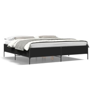 vidaXL Cadre de lit sans matelas noir 200x200 cm