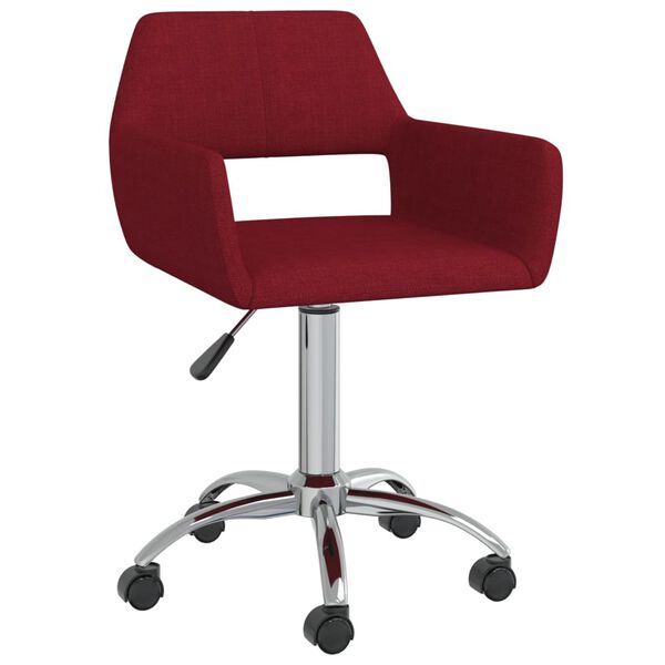 vidaXL Chaise pivotante de salle &agrave; manger Rouge bordeaux Tissu
