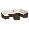vidaXL Ensemble de canap&eacute; de jardin 9 pc Marron polyrotin