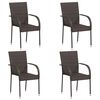 vidaXL Chaises empilables d'ext&eacute;rieur lot de 4 R&eacute;sine tress&eacute;e Marron