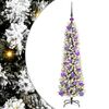 vidaXL Sapin de No&euml;l artificiel Blanc 120 cm PVC, m&eacute;tal et plastique