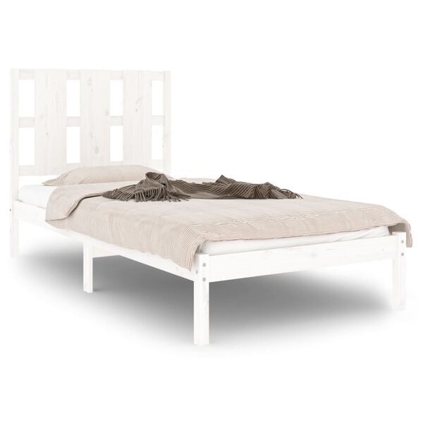 vidaXL Cadre de lit sans matelas blanc 90x200 cm bois de pin massif
