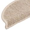 vidaXL Tapis d'escalier 15 pi&egrave;ces 56 x 17 x 3 cm Beige clair Demi-rond