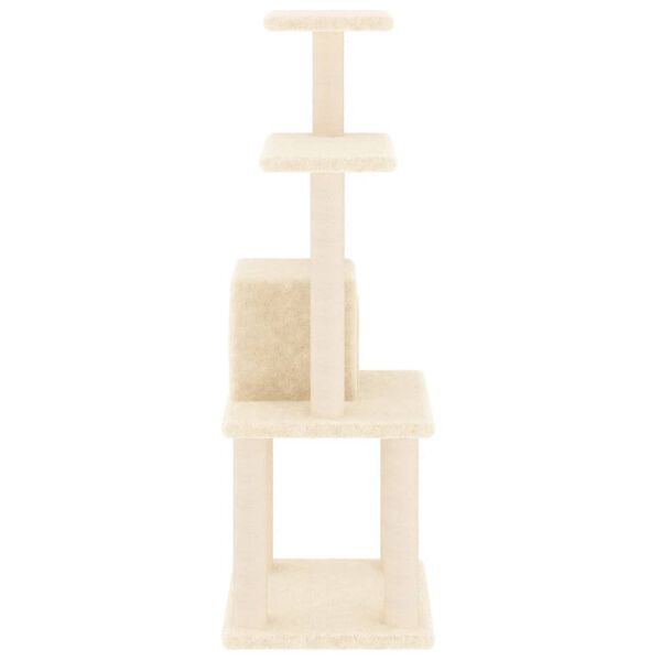 vidaXL Arbre &agrave; chat avec griffoirs en sisal Cr&egrave;me 105 cm