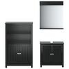vidaXL Meubles de salle de bain 3 pcs BERG noir bois de pin massif