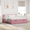 vidaXL Cadre de lit ottoman avec matelas rose 180x200 cm velours