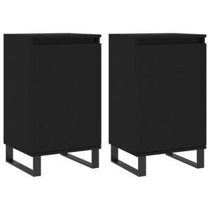 vidaXL Buffets 2 pcs noir 40x35x70 cm bois d&rsquo;ing&eacute;nierie