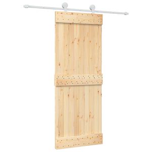 vidaXL Porte coulissante 80 x 210 cm Bois de pin massif (non trait&eacute;)