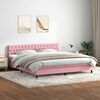 vidaXL Sommier &agrave; lattes de lit avec matelas rose 180x220 cm velours