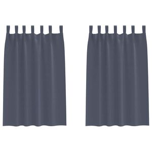 vidaXL Rideaux occultants avec anneaux 2 pc Anthracite 175 x 140 cm